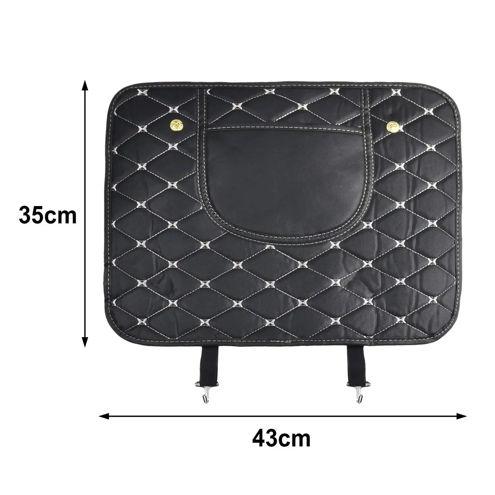 Car Anti Kick Mat Half PU Leather Cover Scratch And Wear Resistance Storage Design Shrink Buckle For Quick Installation