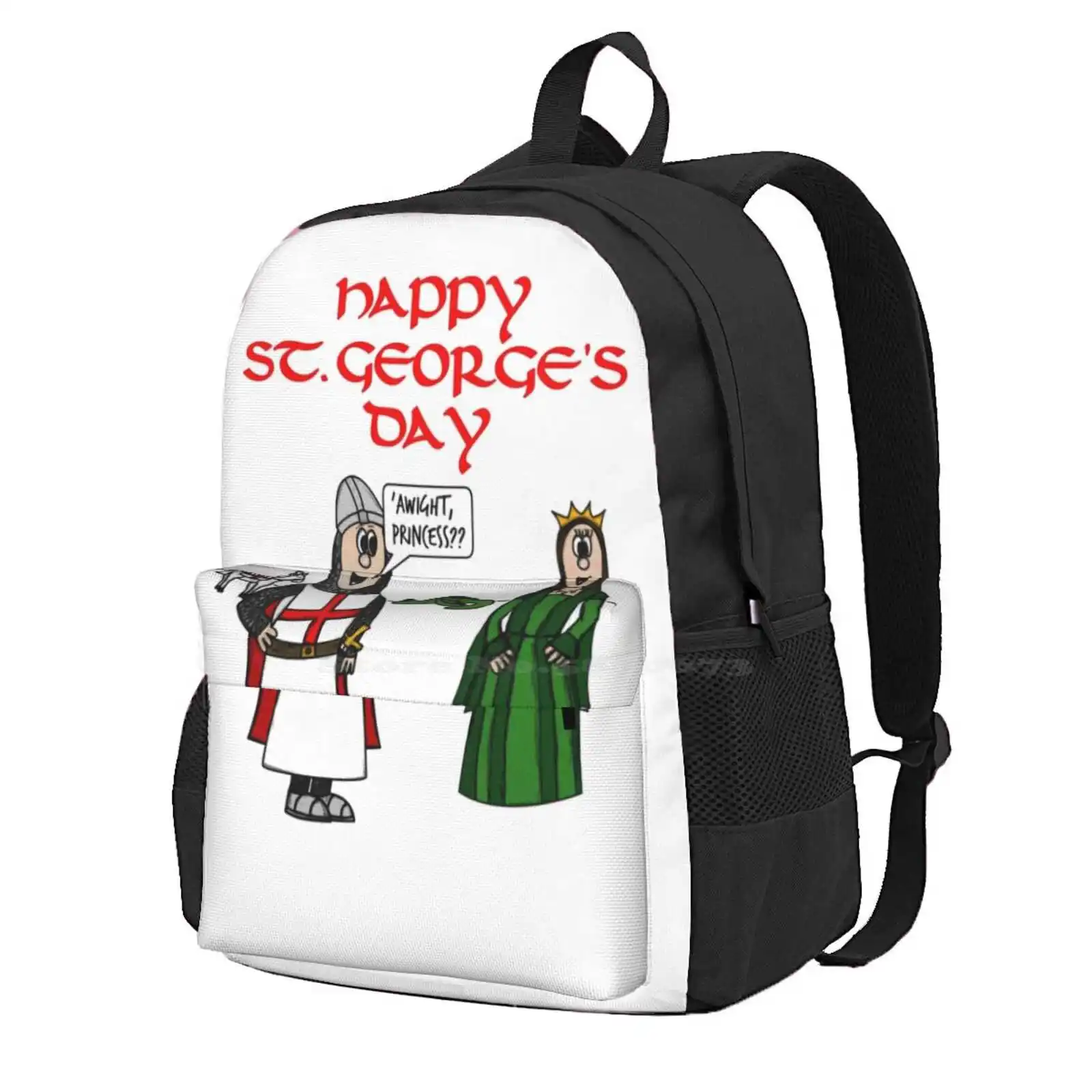 

St George'S Day England Dragon Princess English Funny Hot Sale Schoolbag Backpack Fashion Bags St Georges Day Saint George