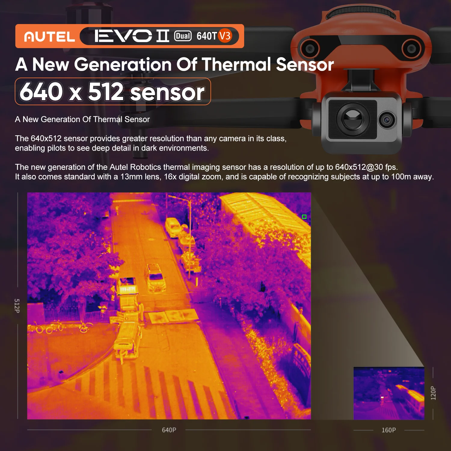 Autel Robotics EVO II Dual 640T V3 640x512 Thermal Imaging 0.8