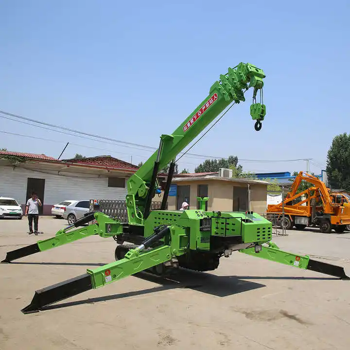 1- 5 طن كراولر كرين سبايدر كرين تلسكوبي بوم ميني كراولر موبايل كرين صغير #3