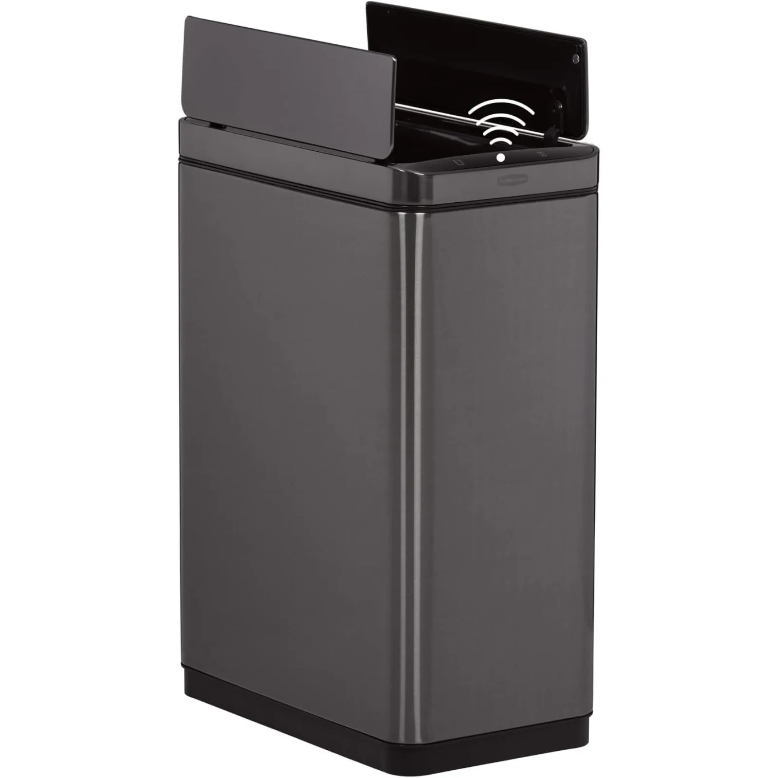 US Elite Stainless Steel Slim Sensor Trash Can, 11.8-Gallon, Batteries Included, Charcoal