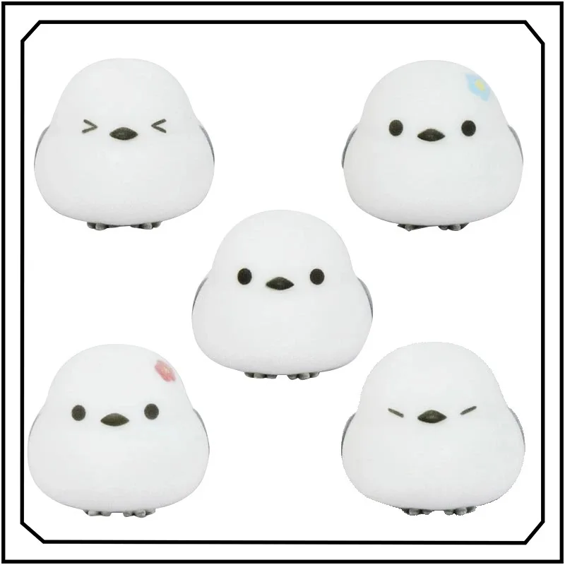 

Birds Gashapon Creativity Silver Throat Tit Mini Flocking Plush Toy Collectible Model Toys Children Birthday Gift