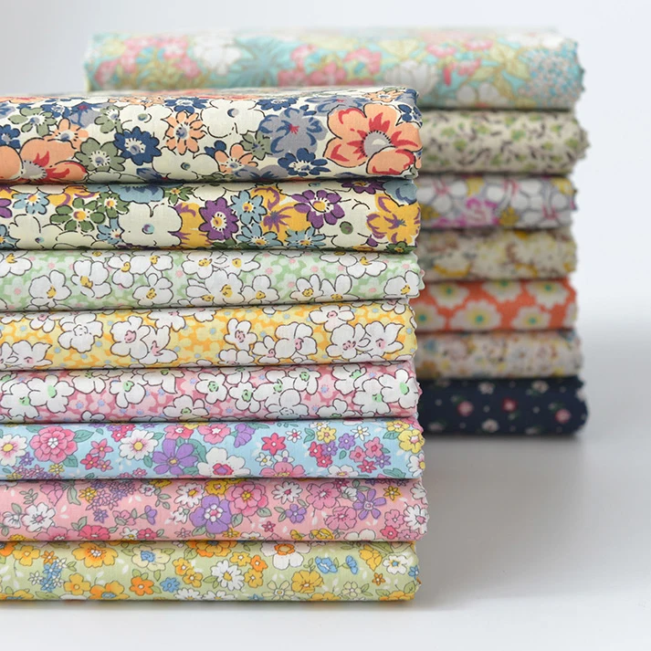 Tecido de algodão retrô flores escuras, Patchwork Cloth, DIY Bedding Apparel Dress, Kids Handwork Cloth, 140cm x 50cm, Novo