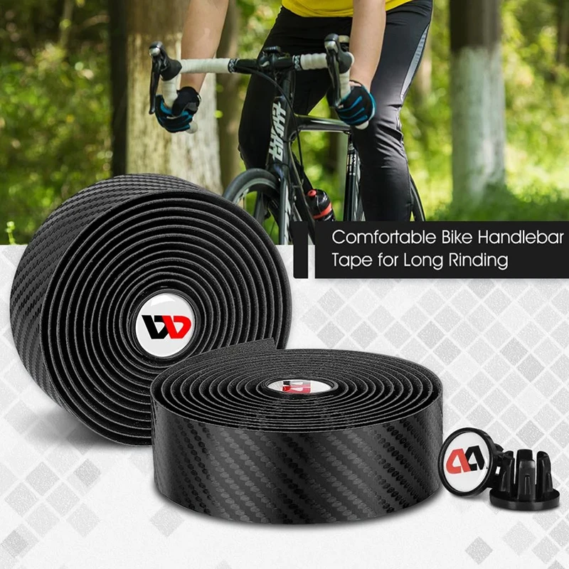 West Biking-PU Leather Bicycle Handlebar Tape, Road Bike Tapes, 3K, fibra de carbono, acessórios de bicicleta