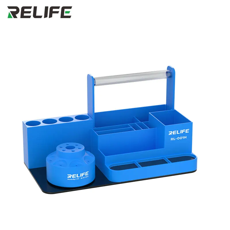 RELIFE RL-001H Multifunction Rotating Mobile Phone Tablet Repair Storage Box Screwdrivers Tin Wire Pliers Tool Storage Box