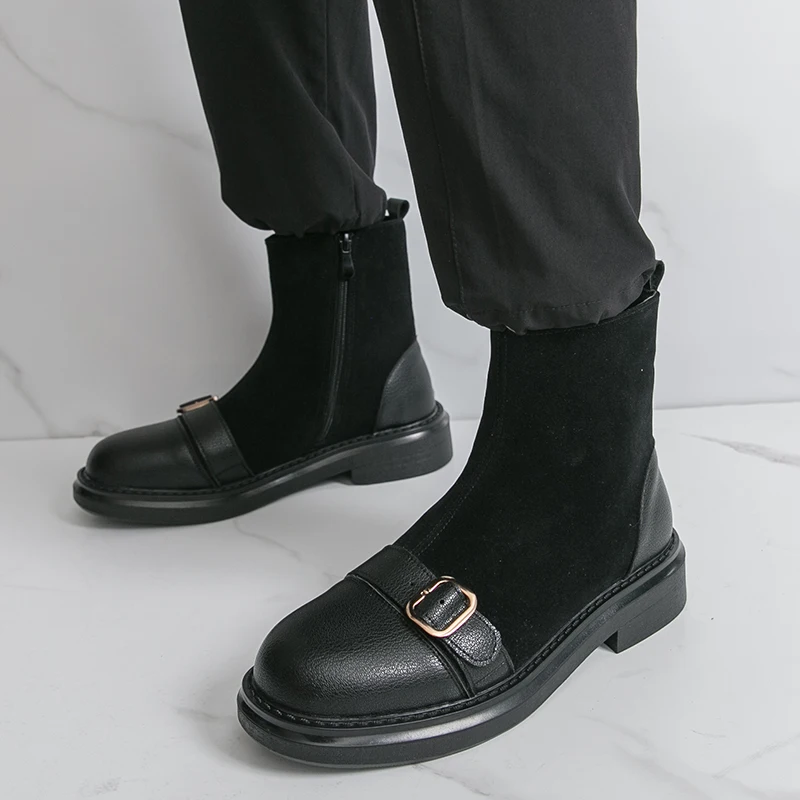 

Shoes, leather shoes, men's Velcro, round head, breathable, business, casual, formal, cowhide, middle-aged and elderly, dad's sh