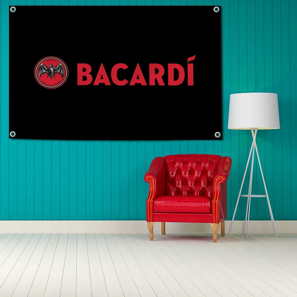 A-BACARDI Flag Hanging Flags 2×3ft 3×5ft Banner for Garage Wall Tapestry Curtain Rcing Flag 90x150cm Banner for Garage Bar Home