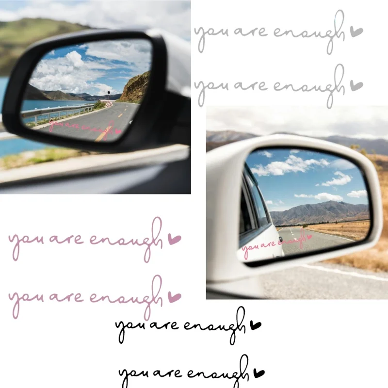 You Are Enough Car Rearview Mirror Decorative Stickers Auto Decroative Accessories Inter Mouldings Artistic Word Ognaments