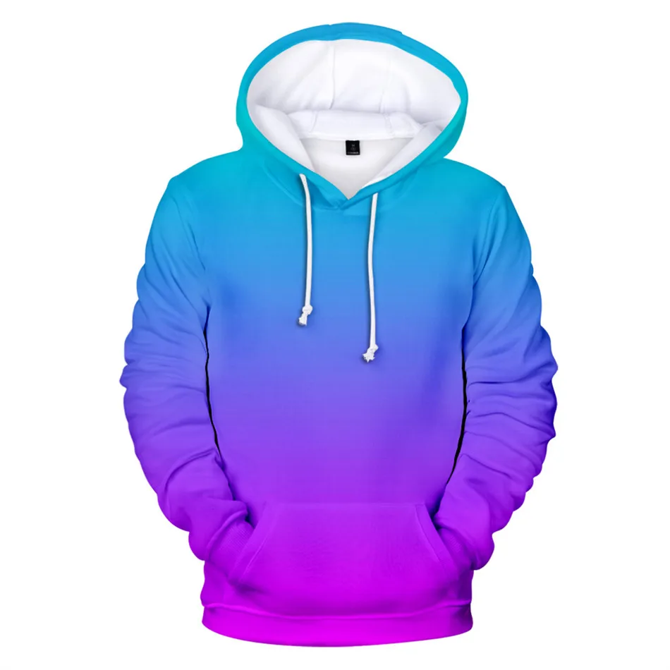 Rainbow Hoodies Men's Sweatshirt Pullover Jacket Colourful Gradient Coat Mens Solid Color Hooded Men/Women 3D Design Hoodie