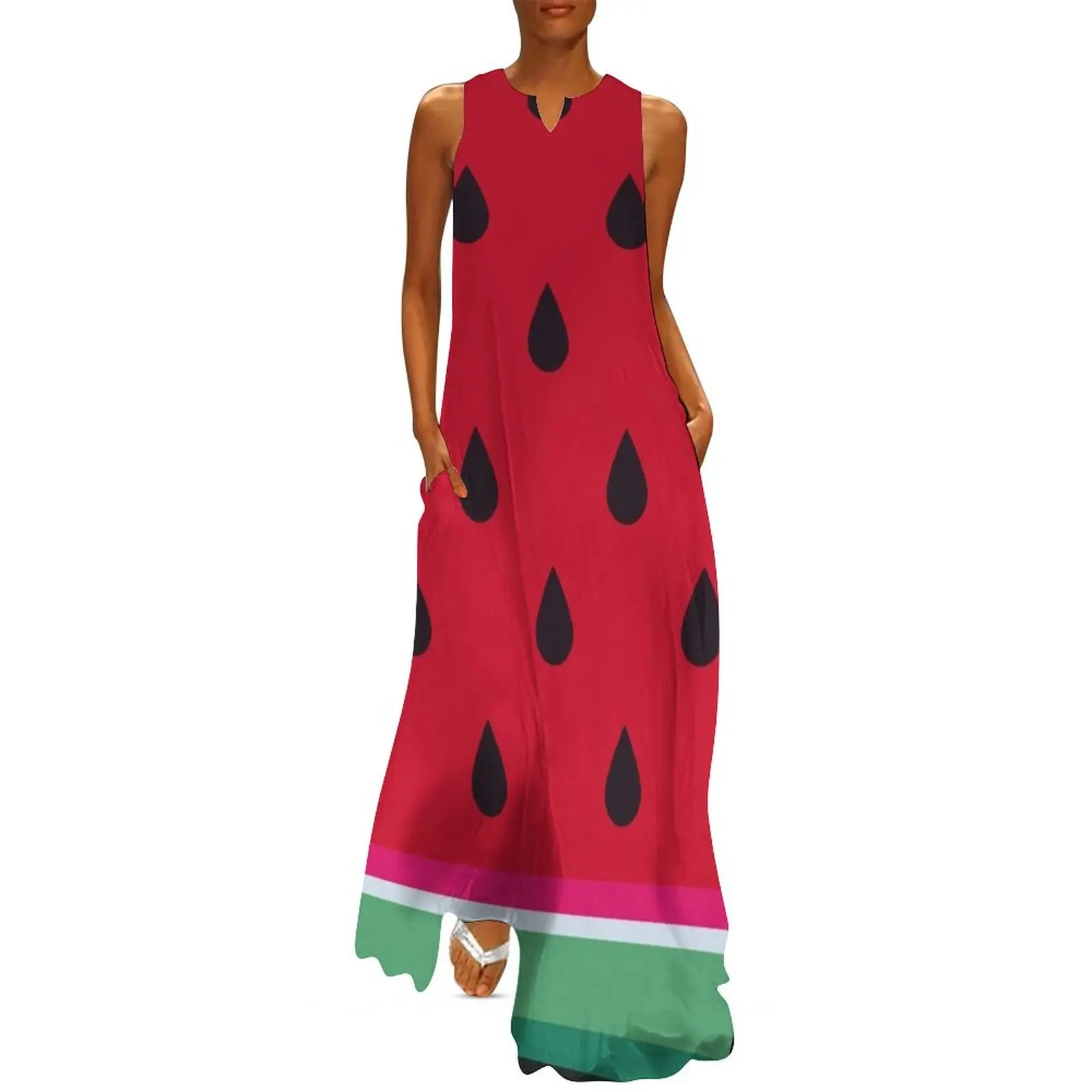 

Watermelon Print Long Dress beach dresses dresses for special events luxury woman evening dress