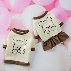 Cute Couple Dog Clothes For Dog Dresses Pet Shirt Waffle Cat Dog Shirt Puppy Pet Skirt Clothing For Dogs Cats Chihuahua Yorkie