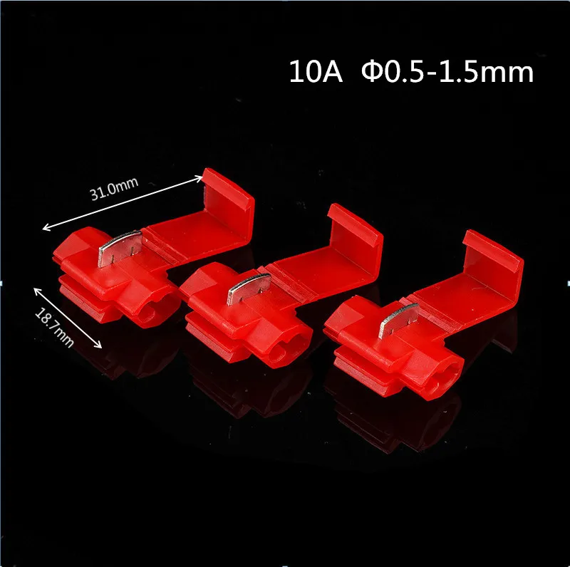 Line Connector Terminal Joint Blue Red Quick Connection Clip Wire Crimp Splitter Lip Break Clamp Strip-free Soft Distributor