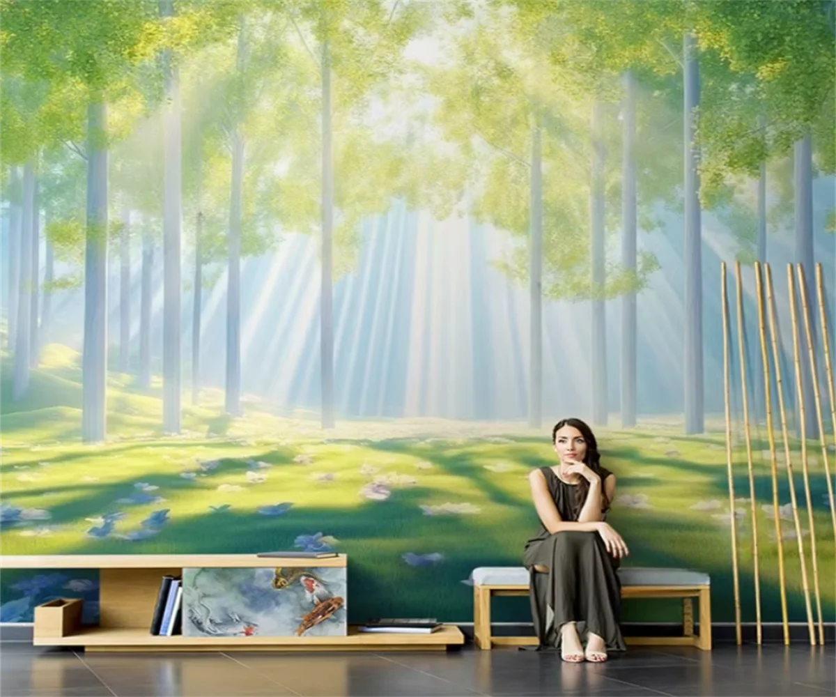 

Custom mural HD panoramic Natural landscape forest mural painting living room background wall home decor 3d wallpaper