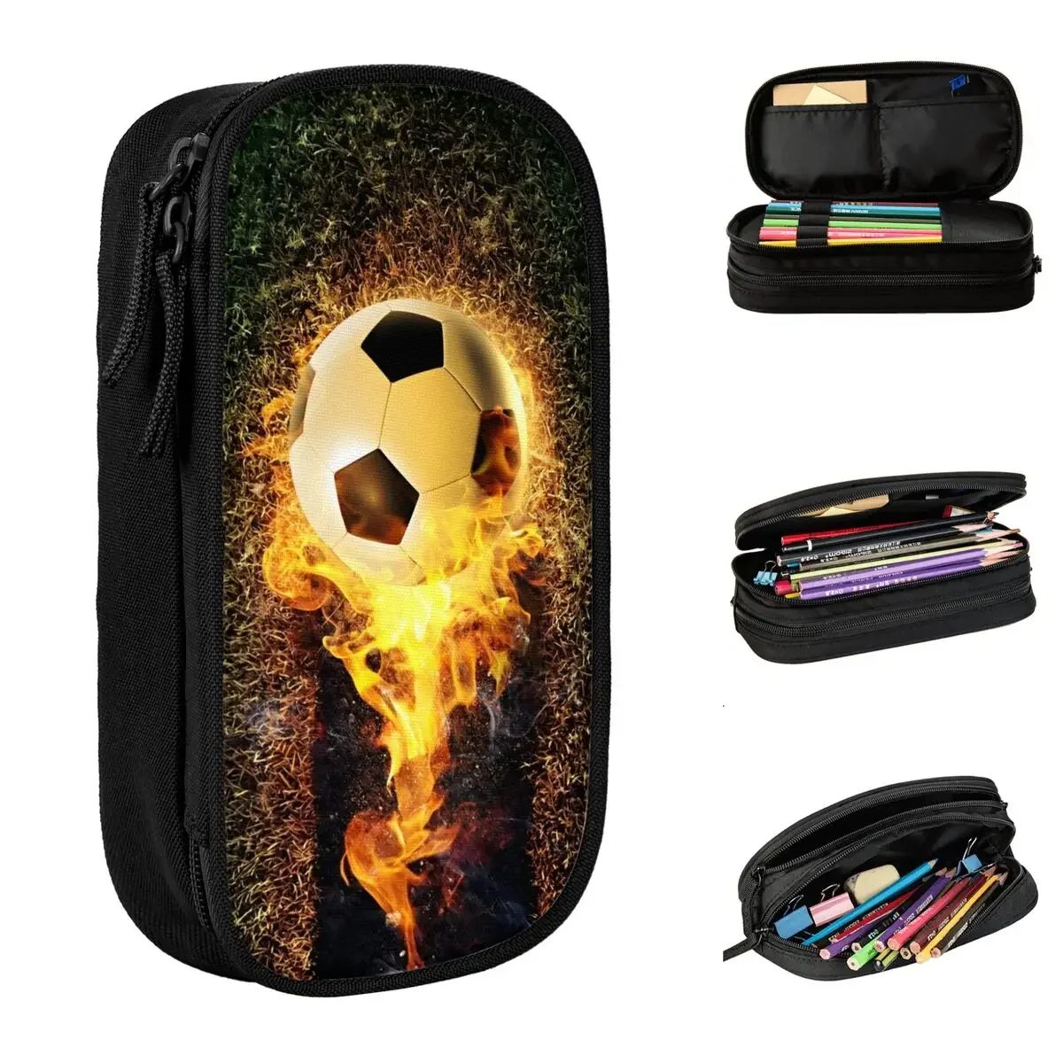 

Fashion Cool Soccer Sports Footbal Pencil Cases Pencilcases Pen Holder for Girls Boys Large Storage Bags Office Gift Stationery