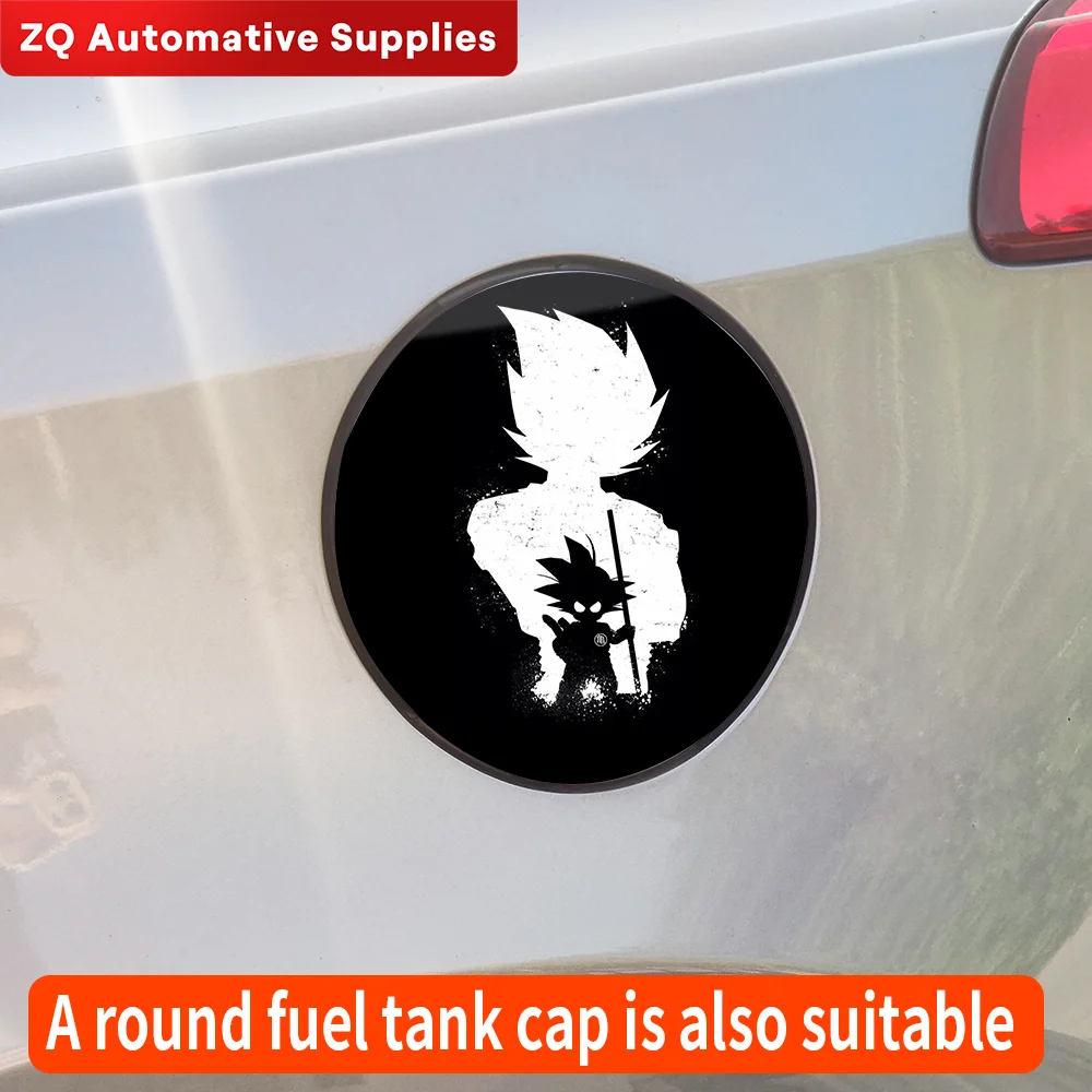 Anime Son Goku Car Oil Fuel Tank Cap Cover Anti-Scratch Trim Sticker Wodoodporna ochrona przeciwsłoneczna Auto Tank Stickers Akcesoria