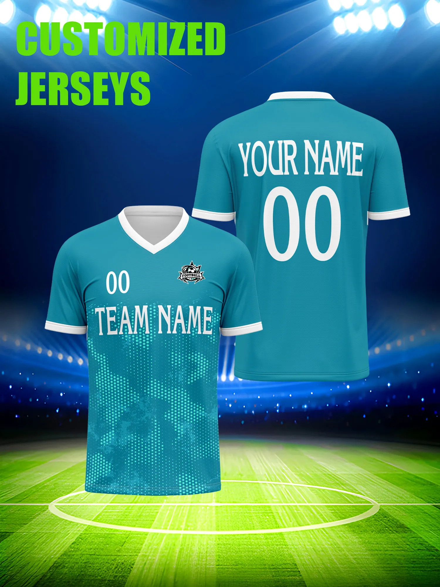 

Футболка для футбола с индивидуальным изображением, номером и именем, дышащая и вентилируемая спортивная майка для теплого сезона.