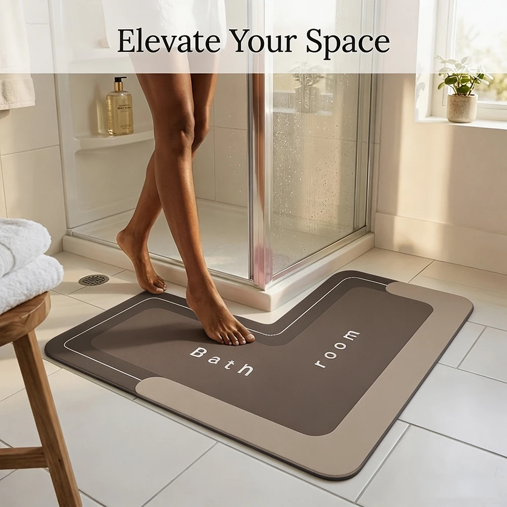 L자형 욕실 매트 미끄럼 방지 규조토 바닥 매트 초흡수 - Bamboo Bath Mat 리뷰 및 가격