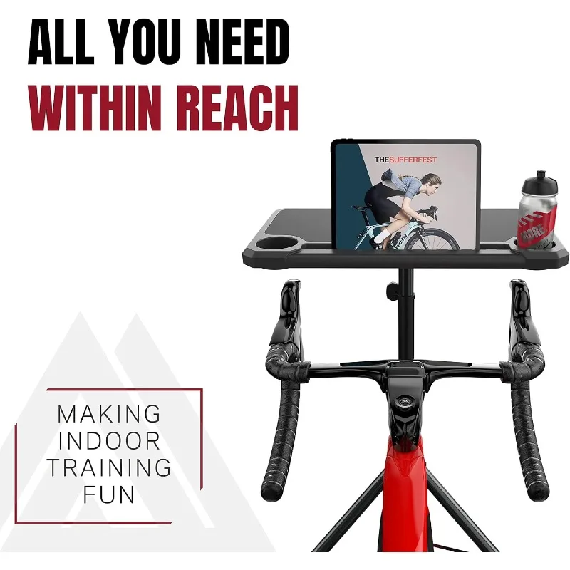 KOM Cycling Media Display - Indoor Cycling Desk for Bicycle Trainer - Bike Desk Creates Rad Indoor Cycling Pain Cave