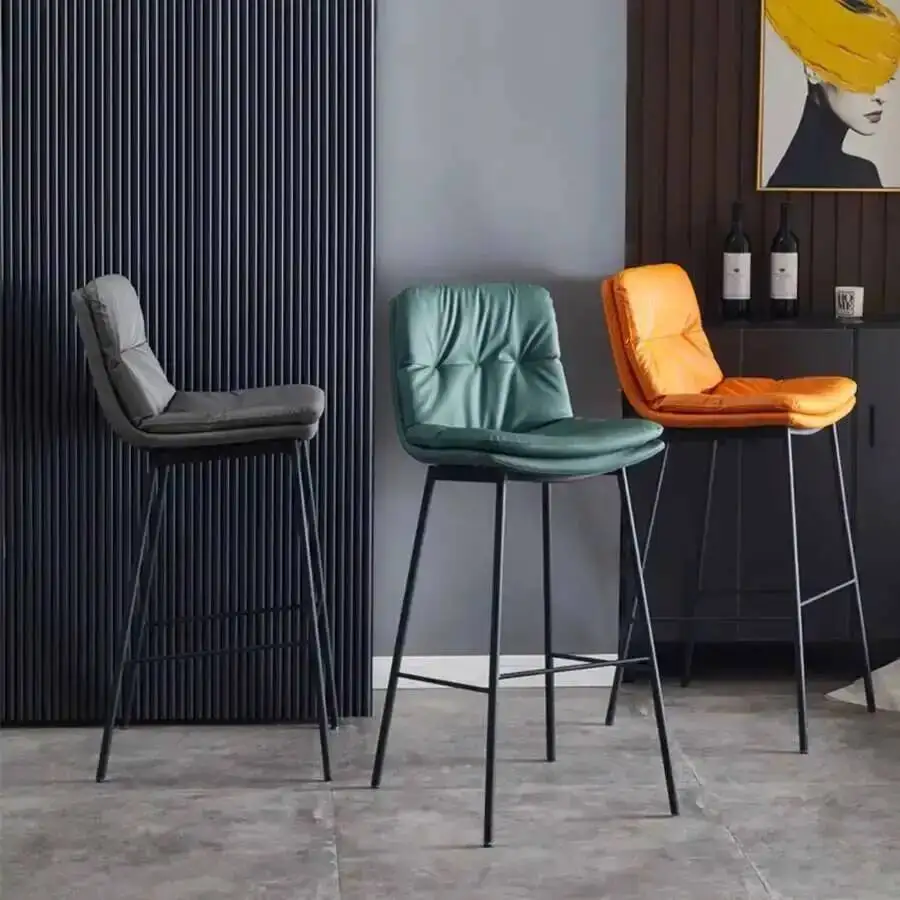 Modern Stuhl Industrial Style Bar Chair Kitchen Luxury Waterproof Gaming Green Retro Nordic Recliner Chair Backrest Furniture
