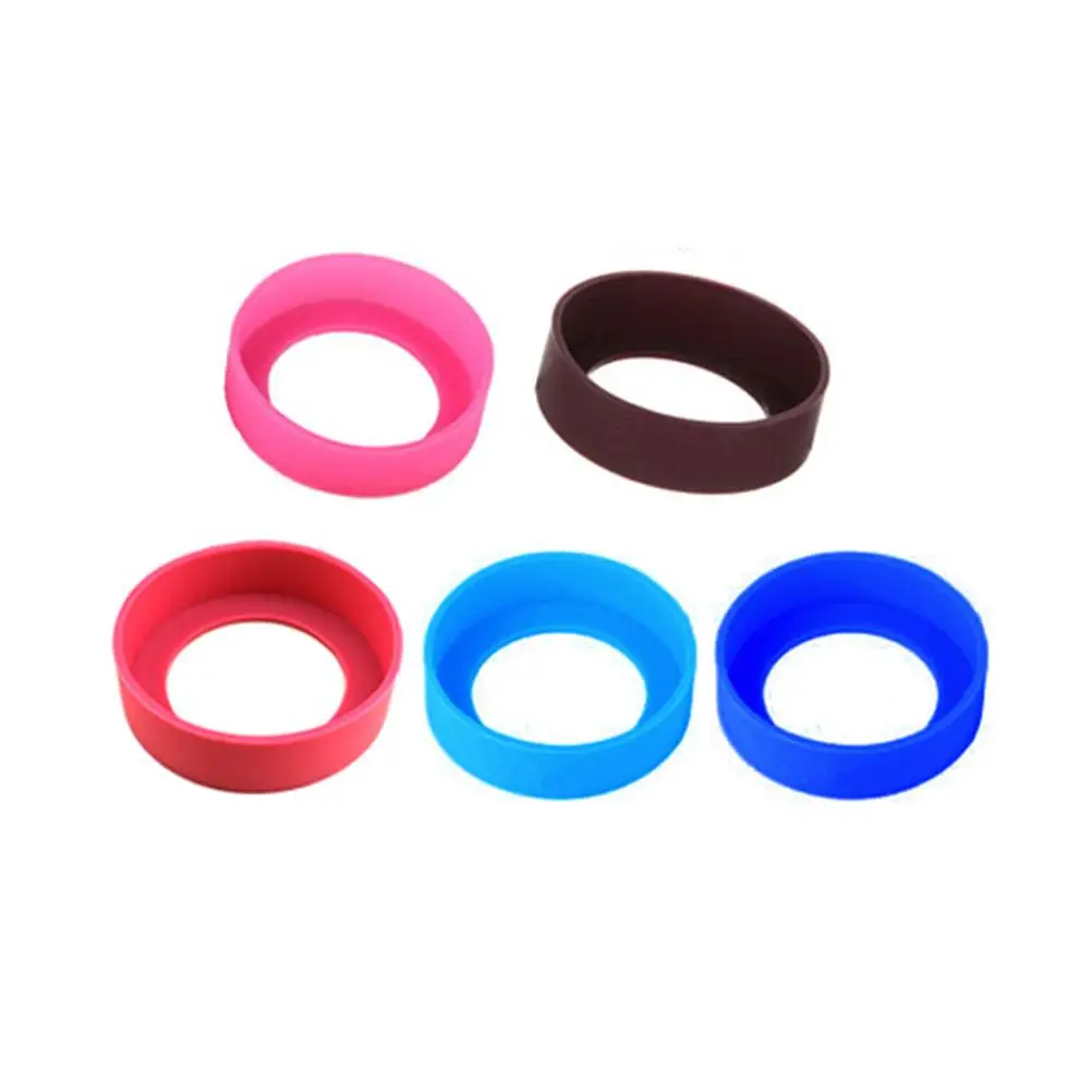 

5 Silicone Sleeves for Glass Bottles Anti Slip Heat Resistant Covers High Grip Surface 5 Colors Fit Most Perfect Camping Hiking