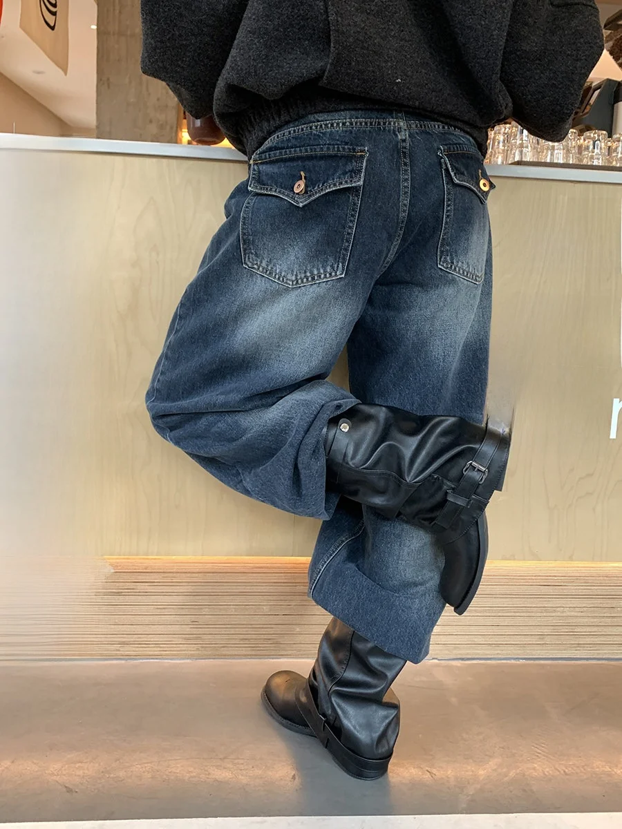 

Slimming High Waist Denim Jeans Retro Washed American High Street Casual Long Trousers Sinbounboun Coated Denim Skintight Jeans