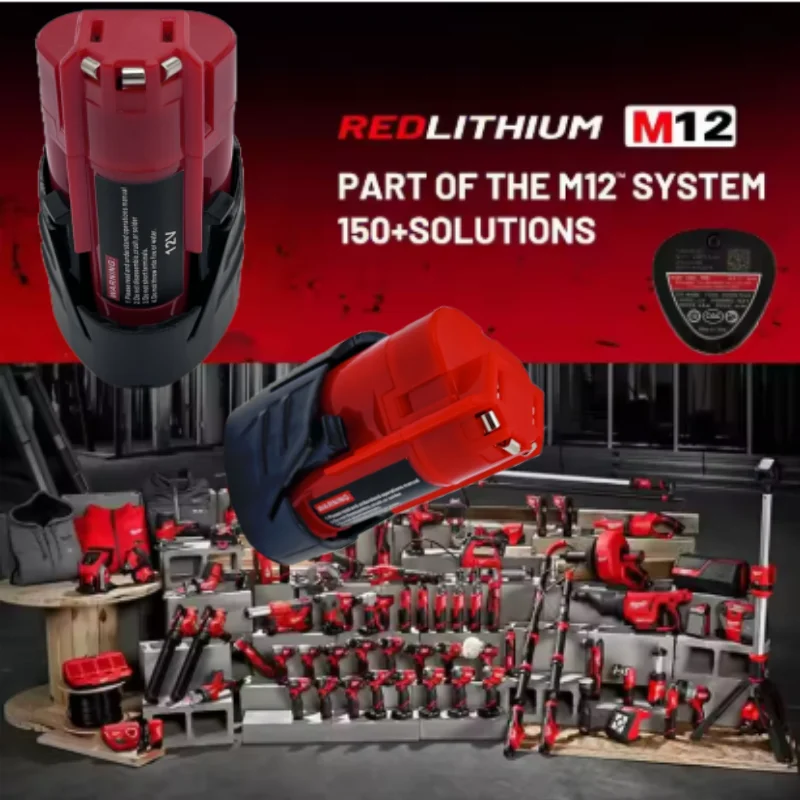 Náhradní baterie 12V 3Ah pro Milwaukee M12 XC 12V lithium-iontová baterie kompatibilní s elektrickým nářadím 48-11-2420 48-11-2411 - náhled 4