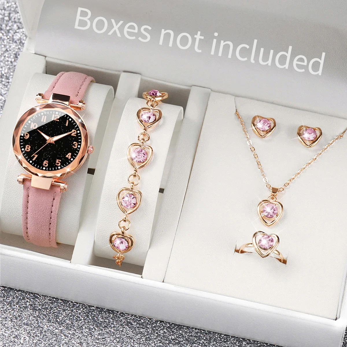 5/6PCS Fashion Women Watches Casual Leather Band Quartz Watch for Women Clock Jewelry Set Reloj MujerWithout Box