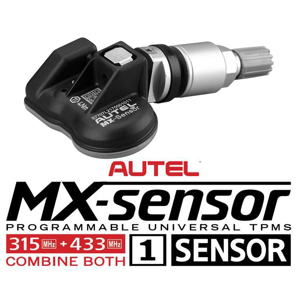 Autel MX-Sensor Tire Pressure Monitor 2in1 TPMS Sensors 315MHz/433MHz Replaced OEM Tire Sensors Press-in Rubber/Metal Valves