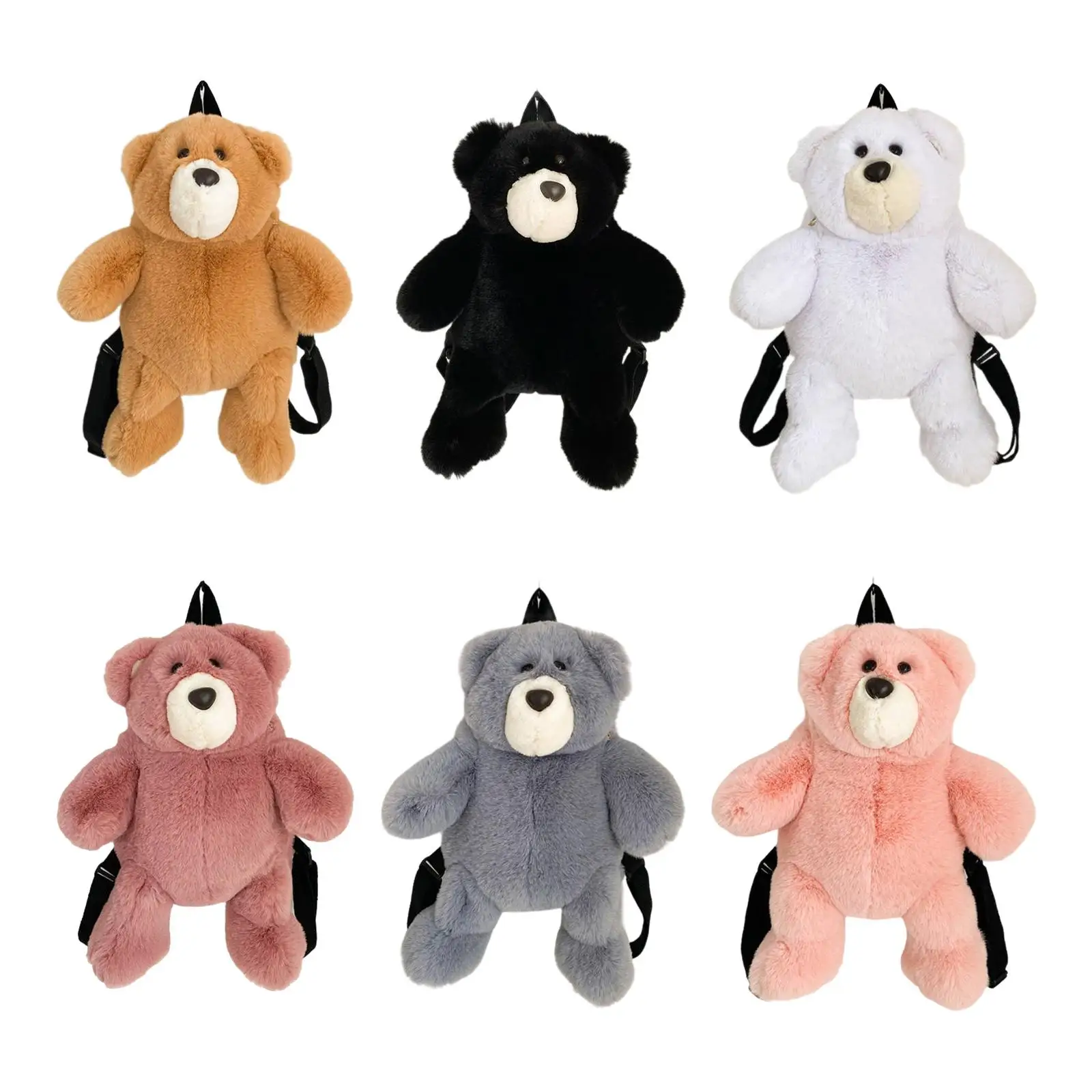 Plush Bear Backpack Cartoon Soft Animal Backpack for Kids College Adults