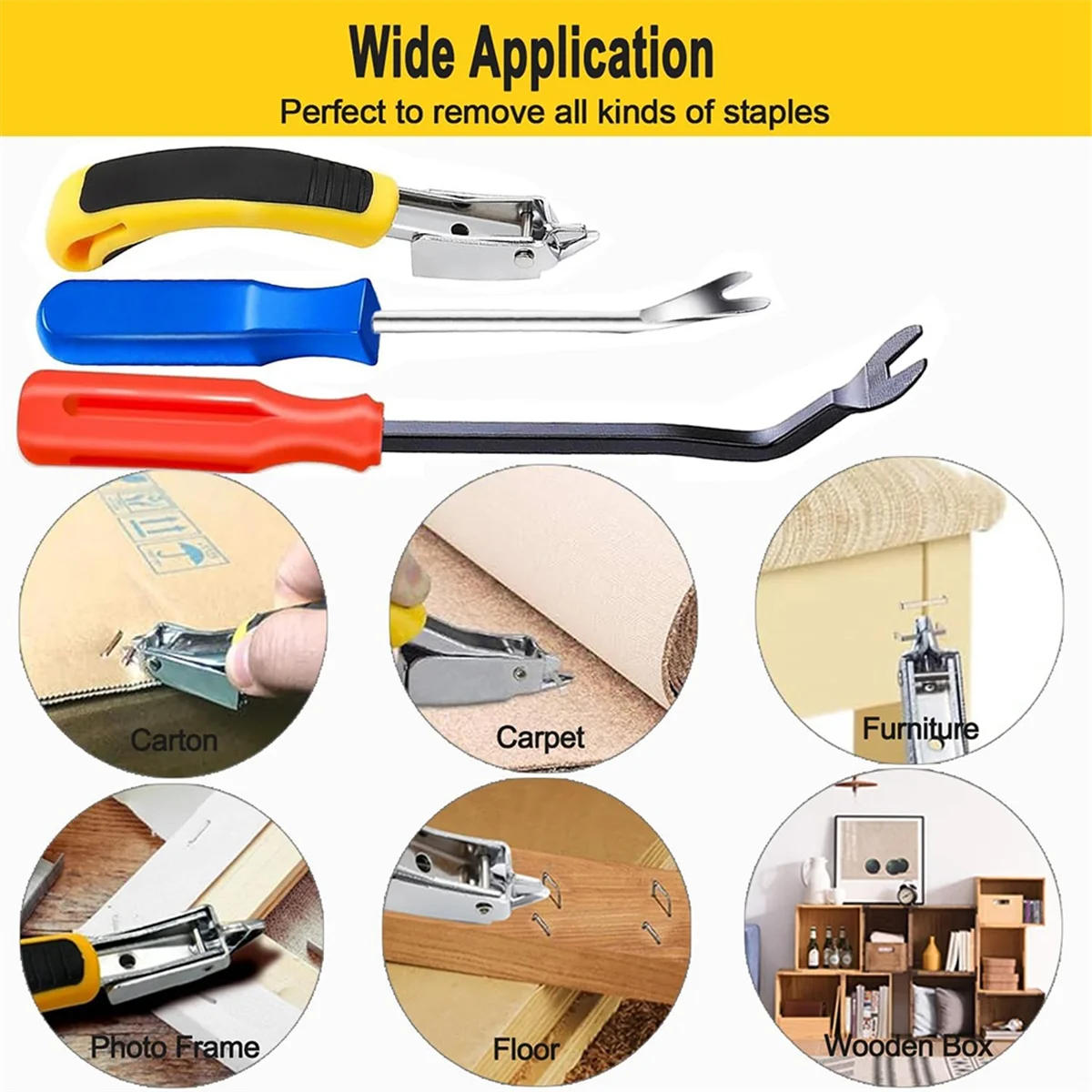 مزيل الدبابيس الأساسية للمنجدات للخدمة الشاقة بمقبض مريح ساحب للأظافر ب ، 3 *