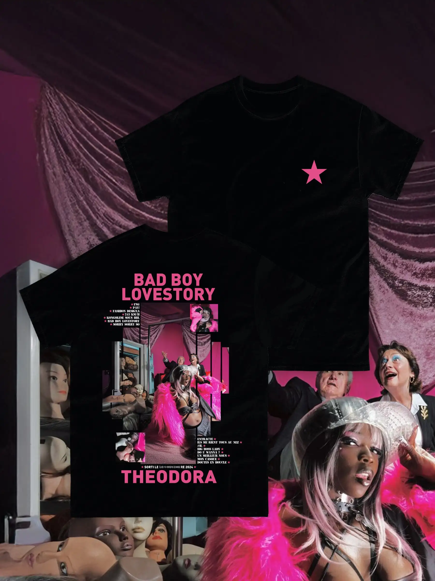 BAD BOY LOVESTORY and MEGA BBL T-shirt Oversized Y2k Men Women Short Sleeve European American Street Hip Hop Female Male Clothes