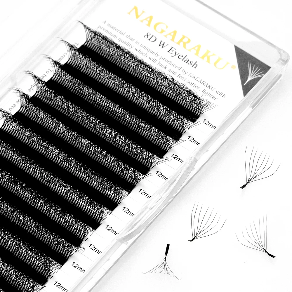 NAGARAKU 8D W-Form Großes Bündel Wimpernverlängerung Vorgefertigte Fächerwimpern Superweiche Volle Dichte Wimpern – Detail 5
