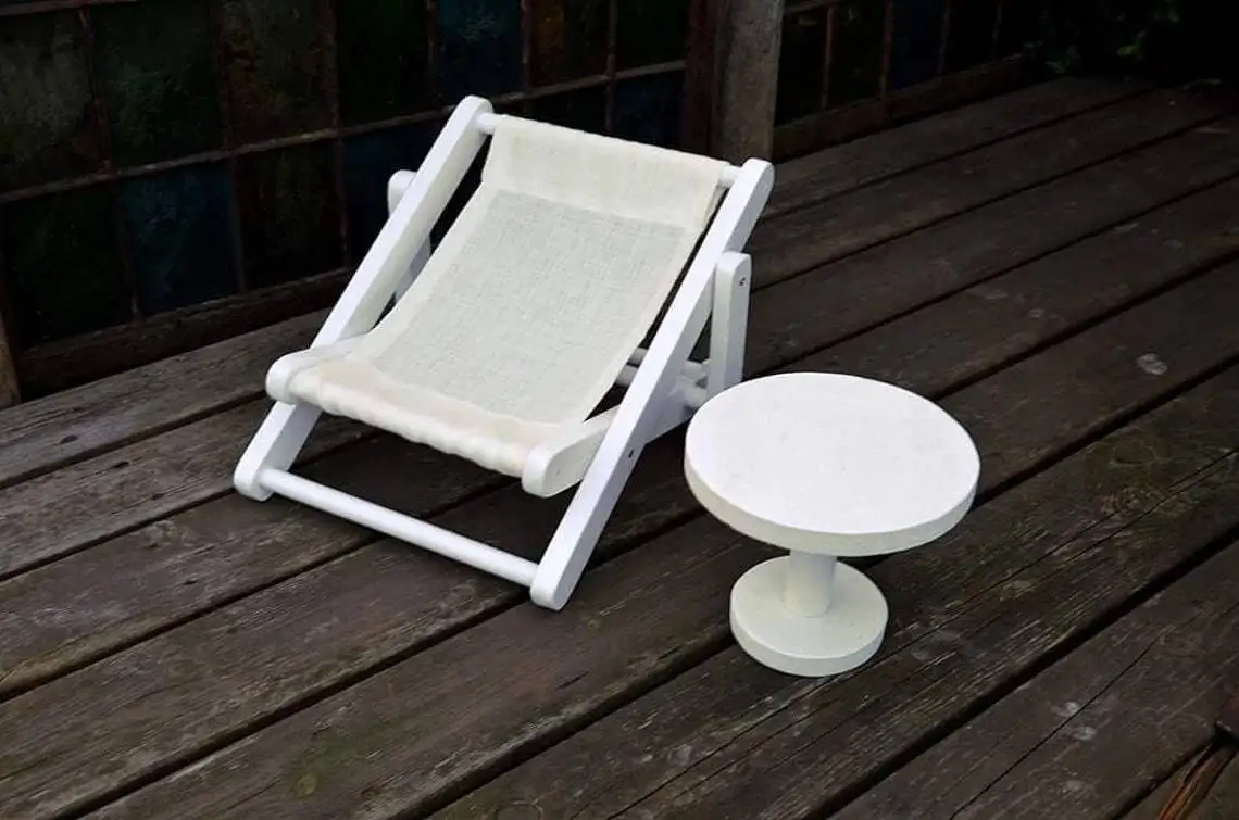 Silla de fotografía de bebé blanco, accesorios de fotografía para recién nacido, cubierta de playa, silla de madera Retro plegable, posando, sofá de