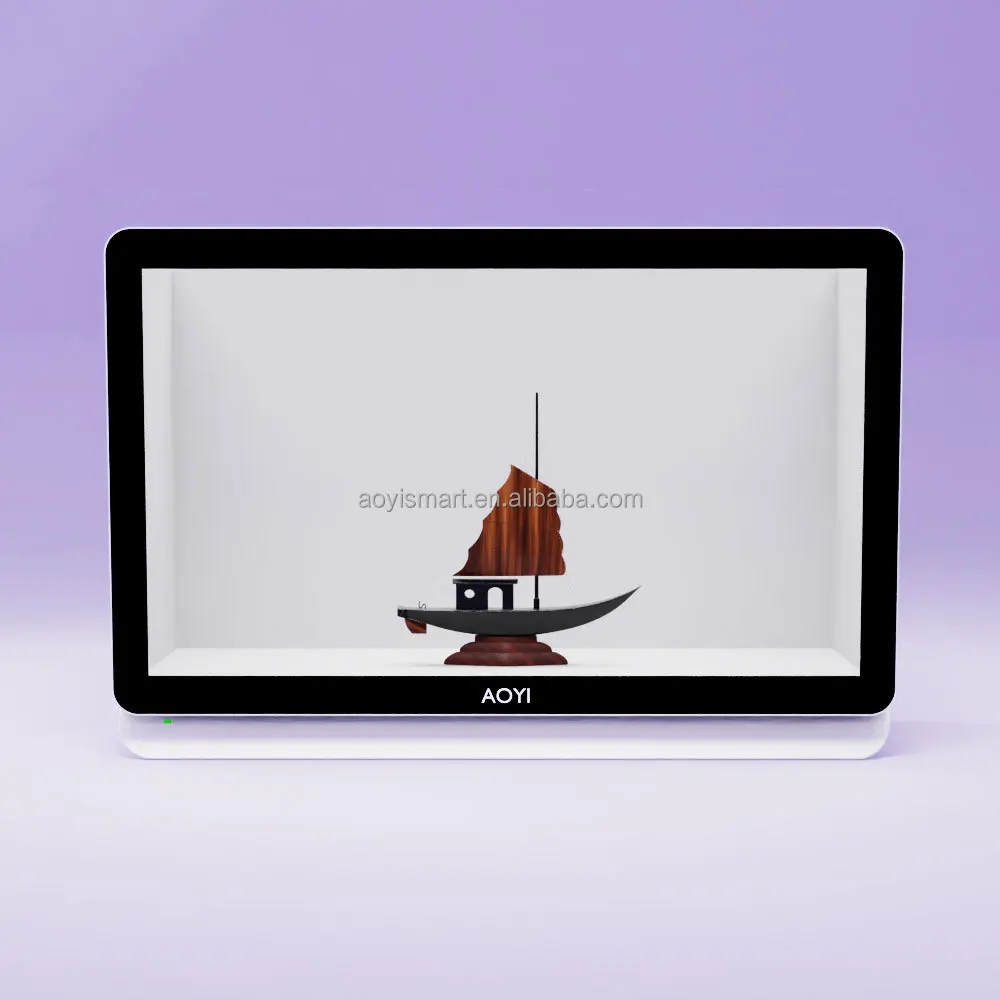 LCD Advertising Showcase Transparent LCD 3D Display Stand Box 21.5 Inches Touch Screen LCD Display Cabinet
