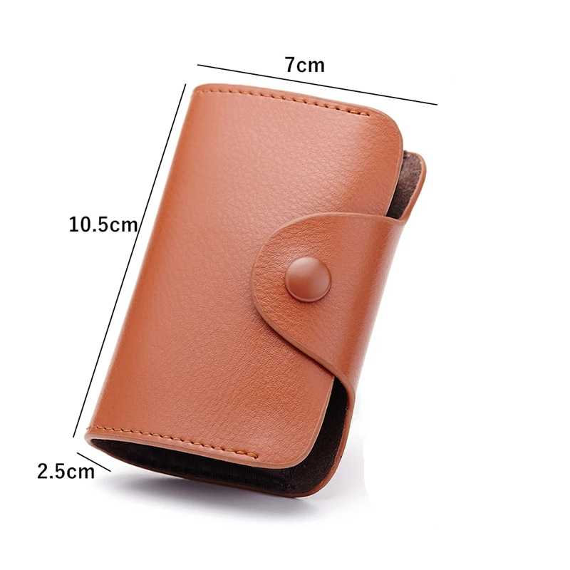 24 Slots PU Leather Card Holder Carteira Solid Color Simple Bank Credit Bus ID Cards Anti Rfid Coin Pouch Purse para Mulheres Homens