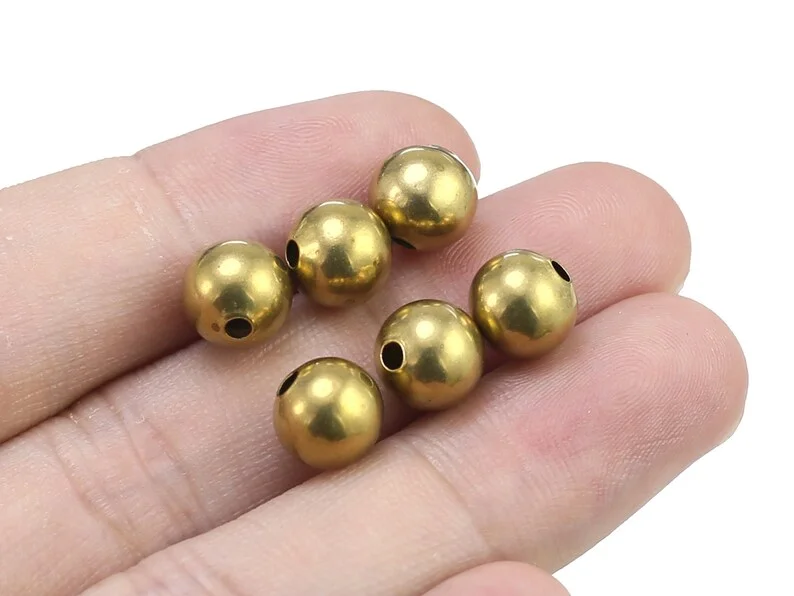 Brass Round Beads, Round Spacer Beads, Bracelet Beading, 3mm 4mm, Matal Slider Beads, Jewelry Making R2320