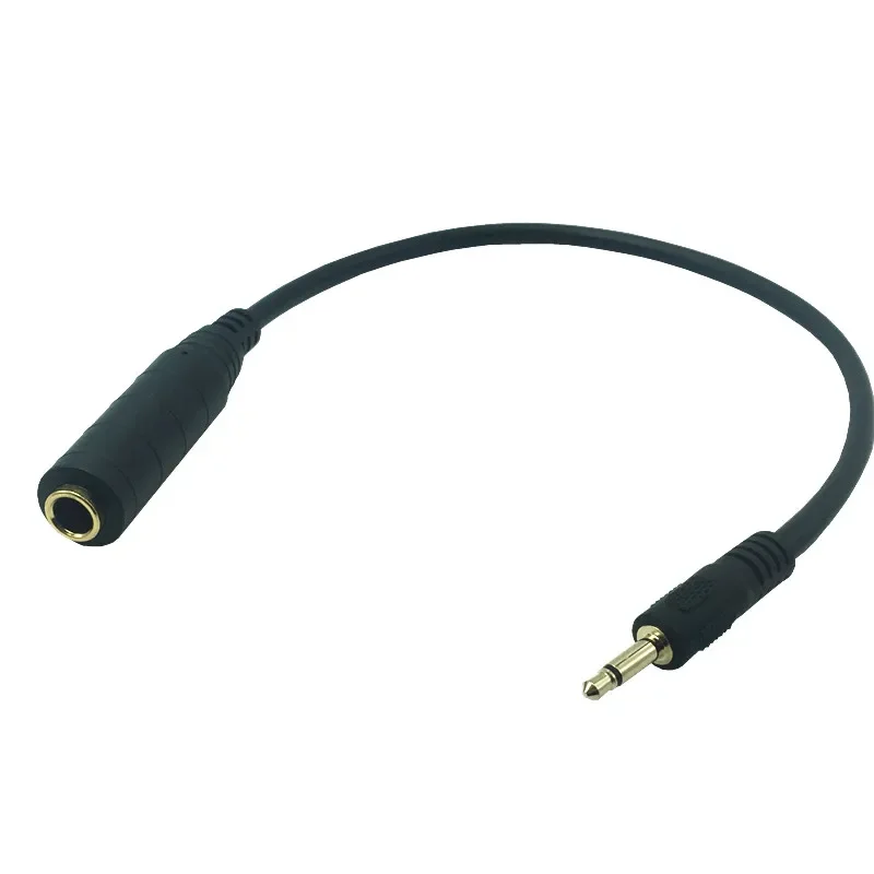 Cable 6.35mm Female Jack to 3.5mm Mono Male Socket Headphone Extension Mono Channel Cable 0.3m