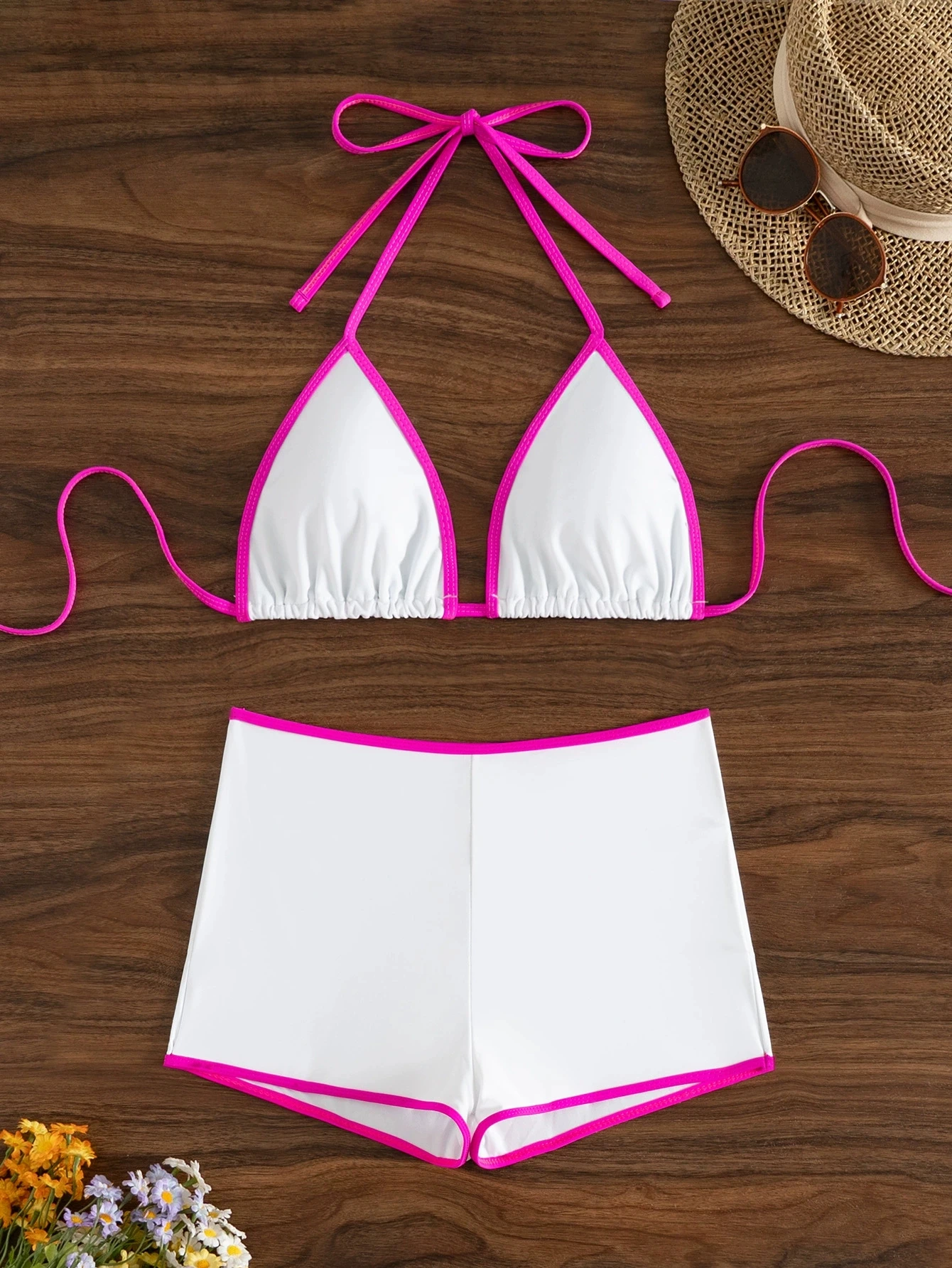 DEKA 2 Piece Tankini 세트 홀터 비키니 팬티 수영복 여성 여름 비치웨어 푸시 업 투피스 Tankini 수영복 반바지 비치