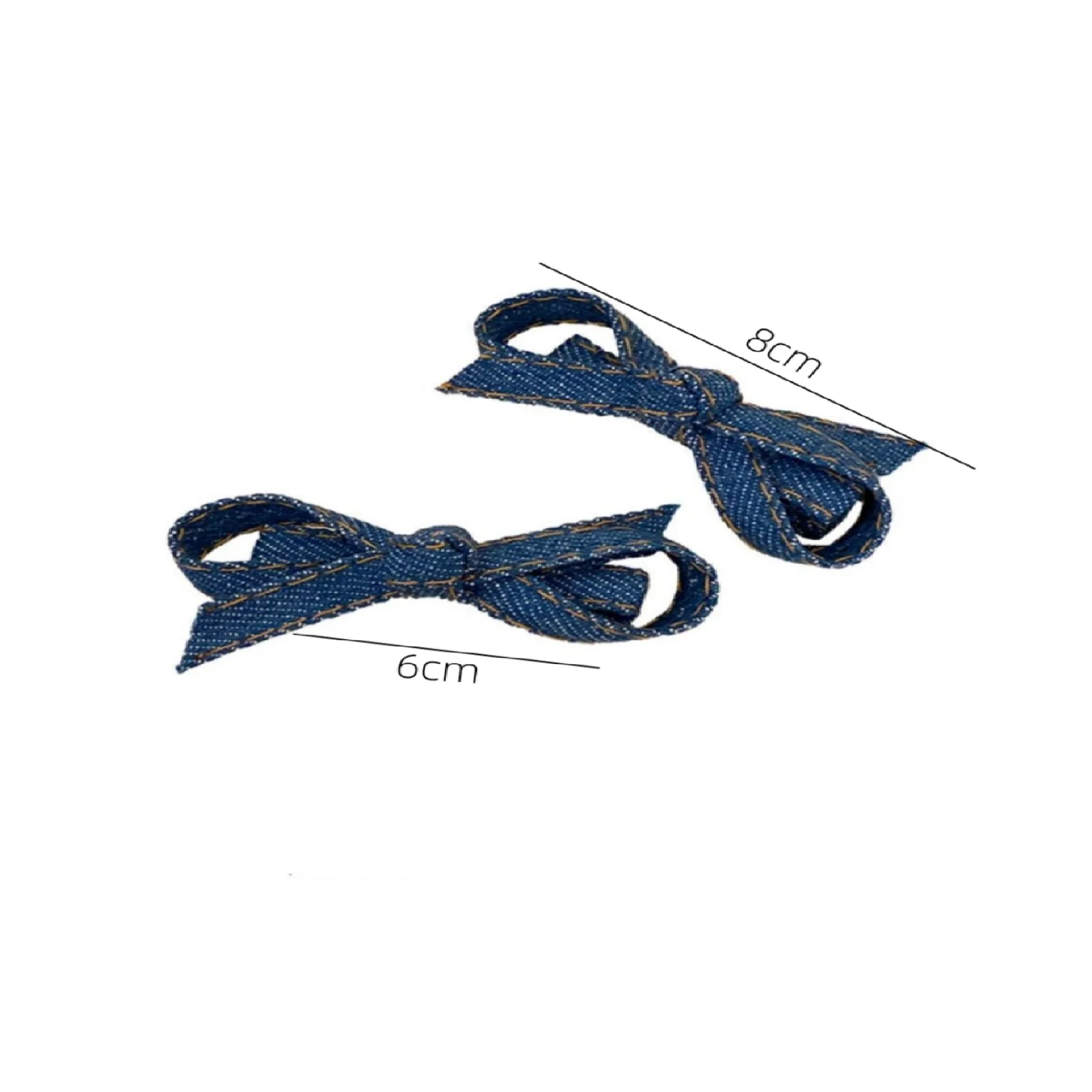 2/4/6PCS Blue Denim, Schleife, Mode, Pferdeschwanz, Band, Entenschnabel-Clip, Kopfschmuck, Pony Shattered Hair Side Clip, Haarkarten – Detail 12