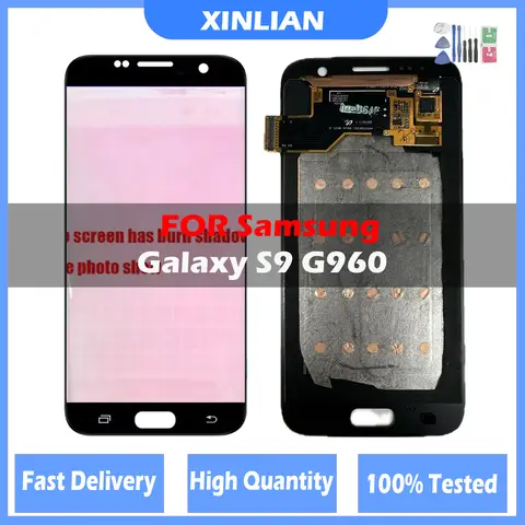 Amoled Burn Shadow LCD For Samsung S7 G930 LCD Display Touch Screen Digitizer Assembly For Samsung G930 G930F LCD With Frame