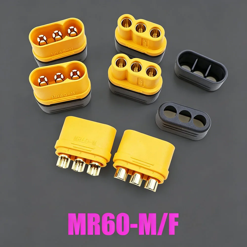 1 Piece MR60-M/F Male/Female Connector Plug With Sheath Suitable For RC Lipo Battery Aircraft Model Plug with 3 Holes