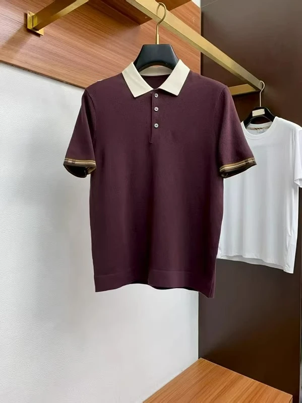 

Italian LP old money style spring and summer lapel knitted short-sleeved simple casual polo shirt