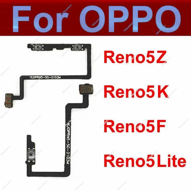 

Power Volume Flex Cable For OPPO Reno 5Z 5K 5F 5Lite 5G Side Button Power Volume Switch Keys Flex Ribbon Replacement Repair Part