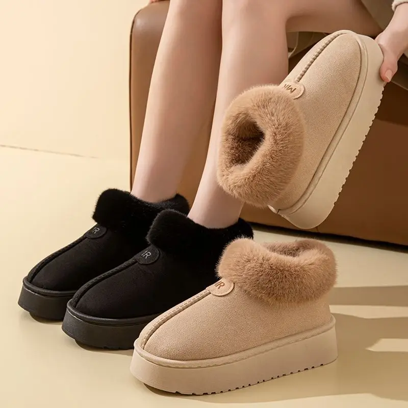 Women's Autumn And Winter Cotton Slippers With Thick And Soft Soles For Outdoor Wear, Comfortable And Warm At Home, Anti-slip