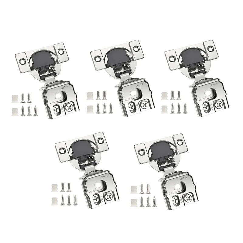 

10 Pack 1-1/4 Inch 3D Overlay Soft Close Concealed Hinges Parts For Face Frame Door, Control Closing Speed,105° Open Angle