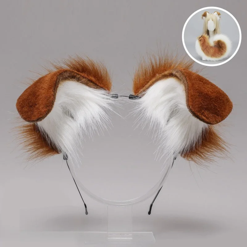 

Costumes Accessories Handmade Plush Beast Ear Headdress Accessories Festival Cosplay Spotted Dog Folded Dog Ear Headband