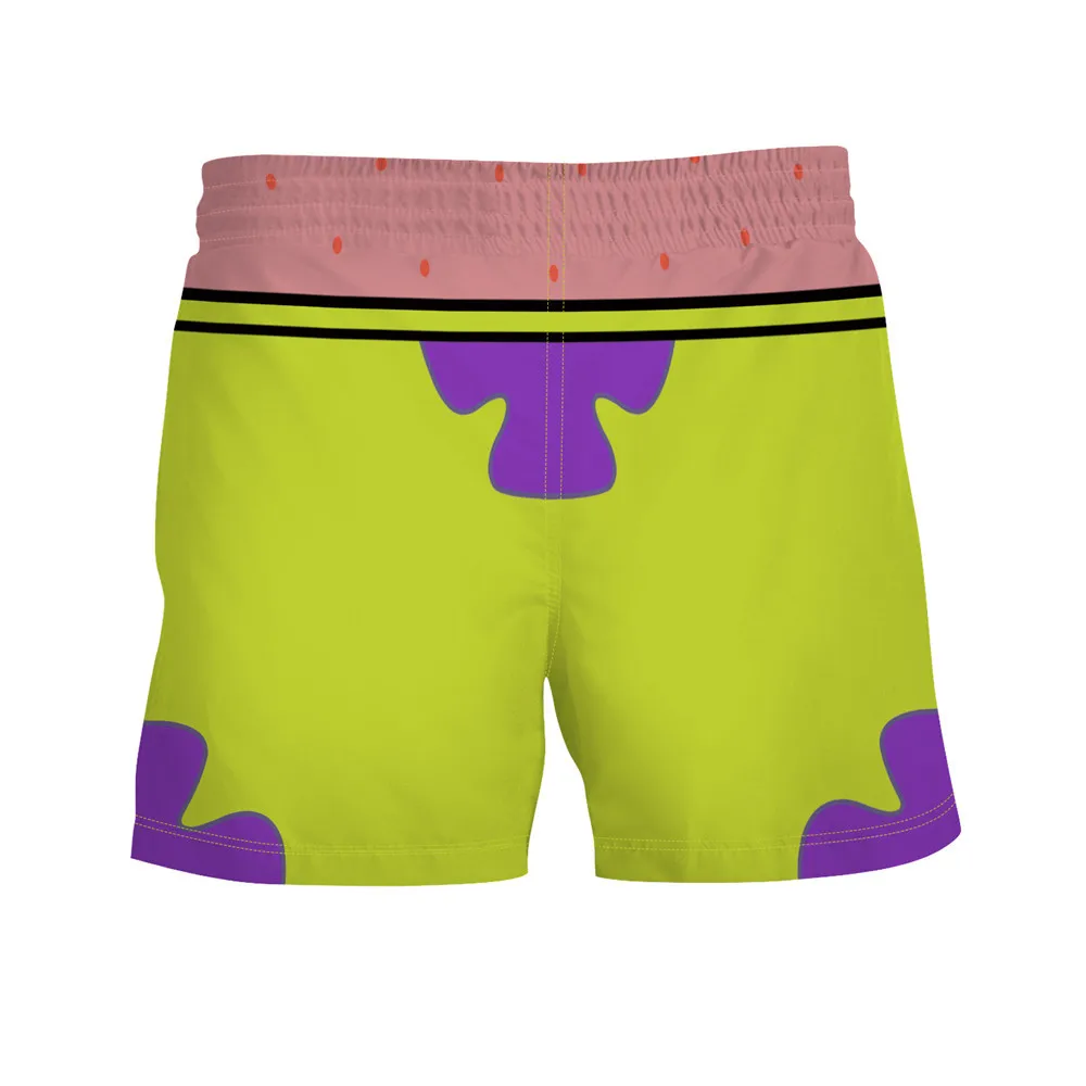 Pantalones cortos de Bob Esponja para hombre y mujer, pantalón de chándal informal con estampado de Anime, ideal para la playa, regalo de verano