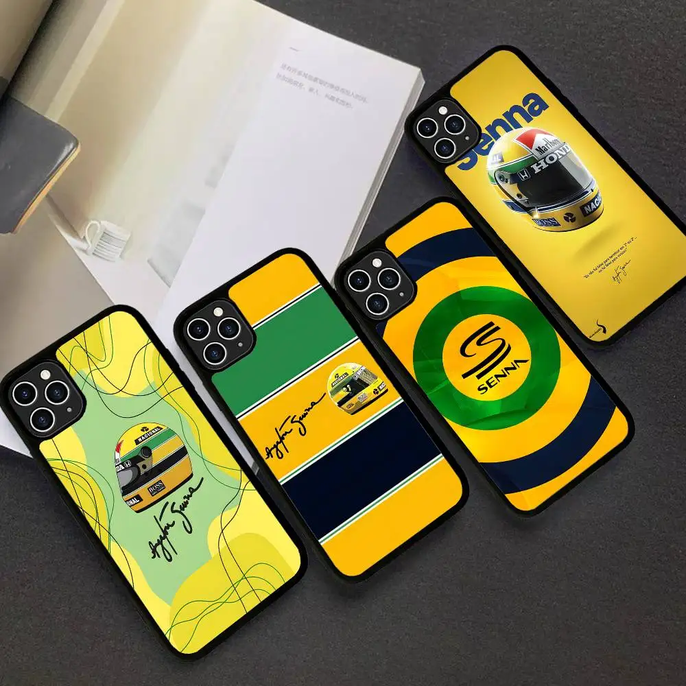 

Ayrton S-Senna H-Helmet F-F1 Racing PC+TPU Protective Phone Case For IPhone 17 16 Pro Max 15 Plus 14 13 12 11 Cover