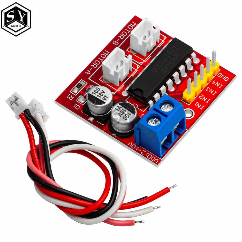 1PCS 2.5A Dual bridge brushed DC motor Drive Controller Board Module for Arduino smart car robot Low power consumption MX1919