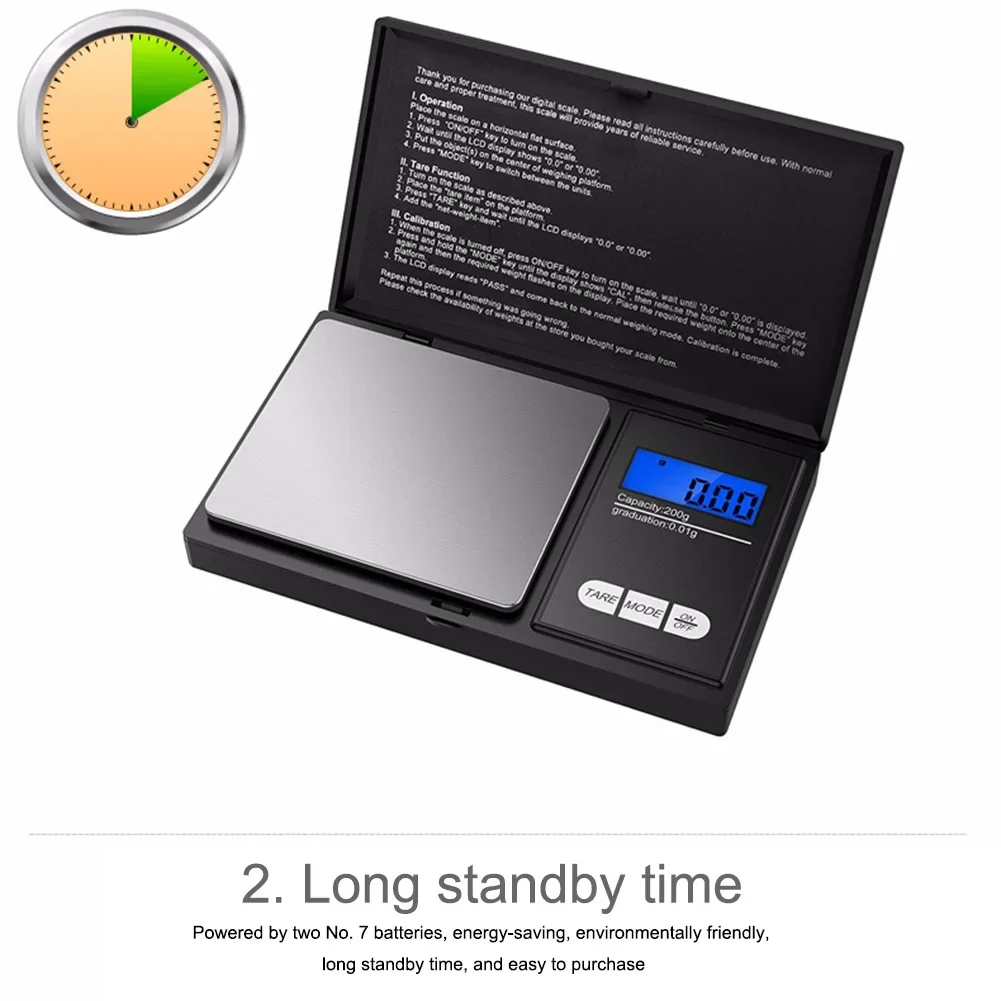 1000g 500g x 0.01g High Precision Digital Kitchen Scale Jewelry Gold Balance Weight Gram LCD Pocket Weighting Electronic Scales